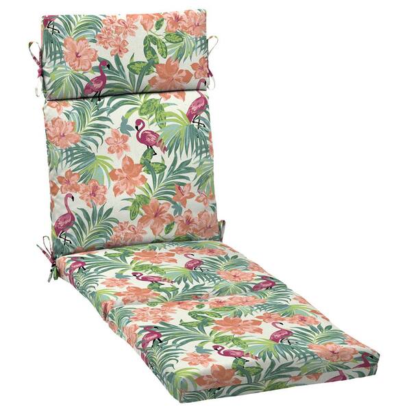 ARDEN SELECTIONS Arden Selections 21 in. x72 in. Luau Flamingo Tropical Outdoor Chaise Lounge Cushion