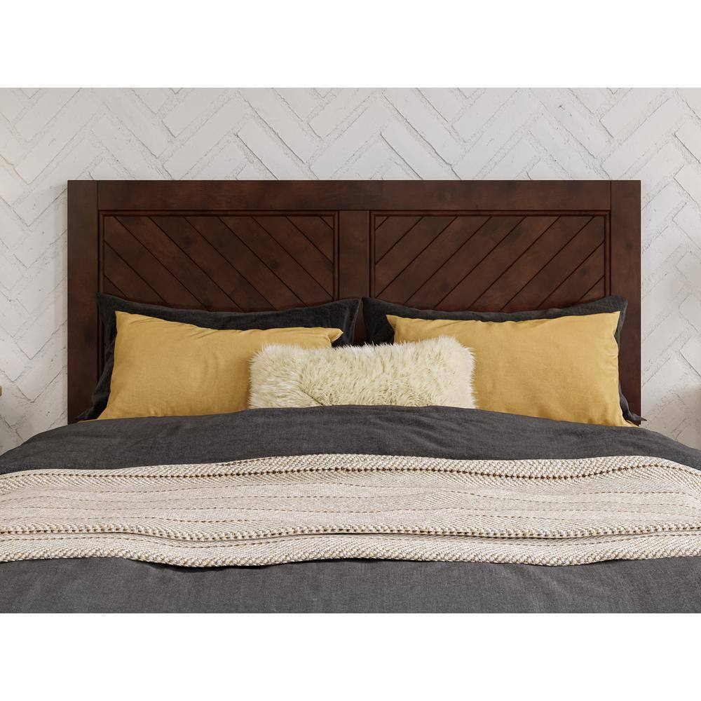 Canyon Full Walnut Wood Headboard with USB Charger