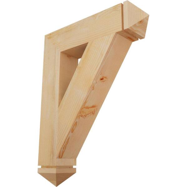 Ekena Millwork 6 in. x 36 in. x 28 in. Douglas Fir Traditional Arts and Crafts Rough Sawn Bracket