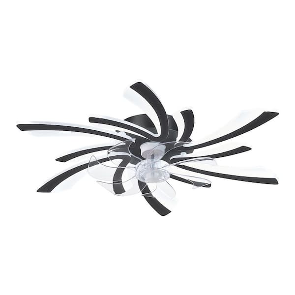 Jushua 30.7 in. Ceiling Fan with Lights, Remote Control 3 Color Temperatures,6 Gear wind Speed Fan Light, Black