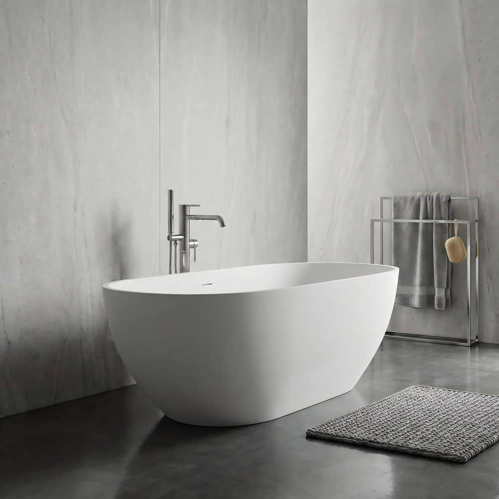 L'Appartement シュタンバウム LB-2 Short Bl VANITYFUS 69 in. Stone Resin Flatbottom Solid Surface Freestanding