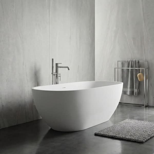 L'Appartement シュタンバウム LB-2 Short Bl VANITYFUS 69 in. Stone Resin Flatbottom Solid Surface Freestanding