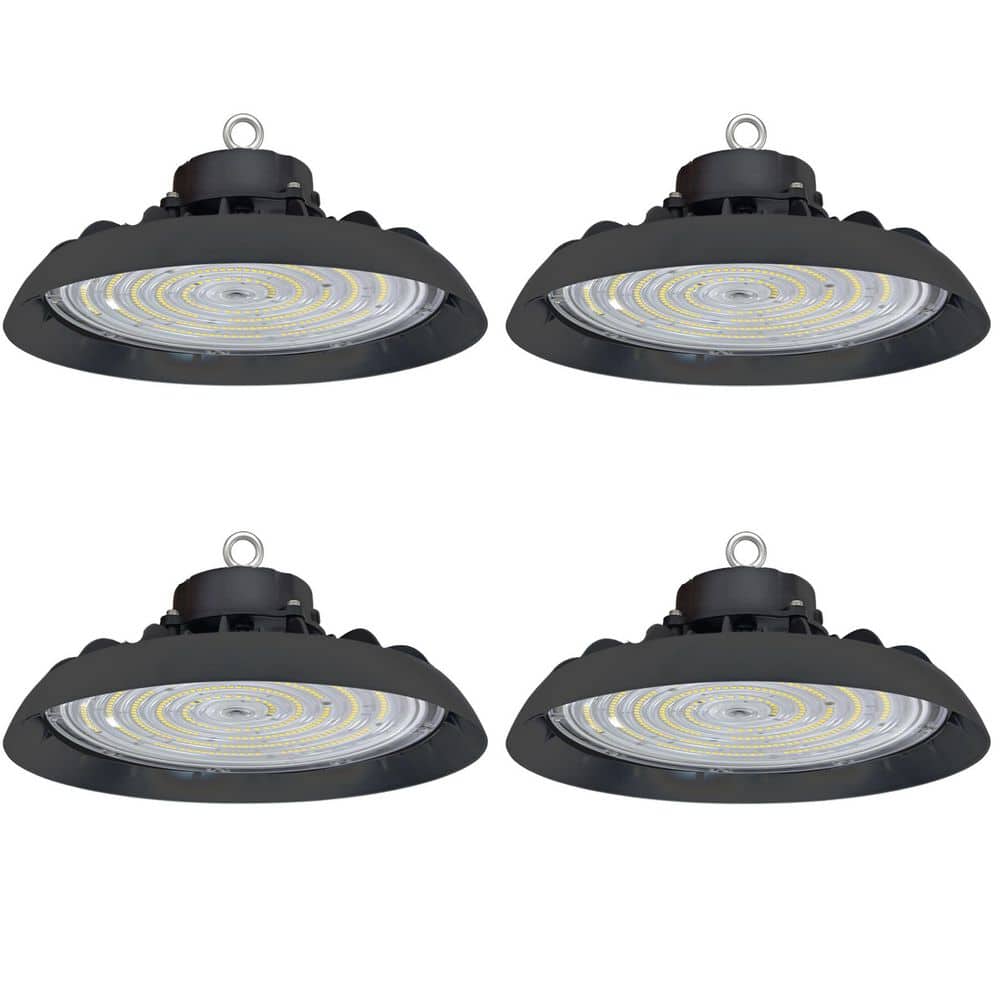 10 in. 300-Watt Equivalent Integrated Black LED UFO High Bay Light 5000K 16000 Lumens (4-Pack) price history on PriceWatchPro