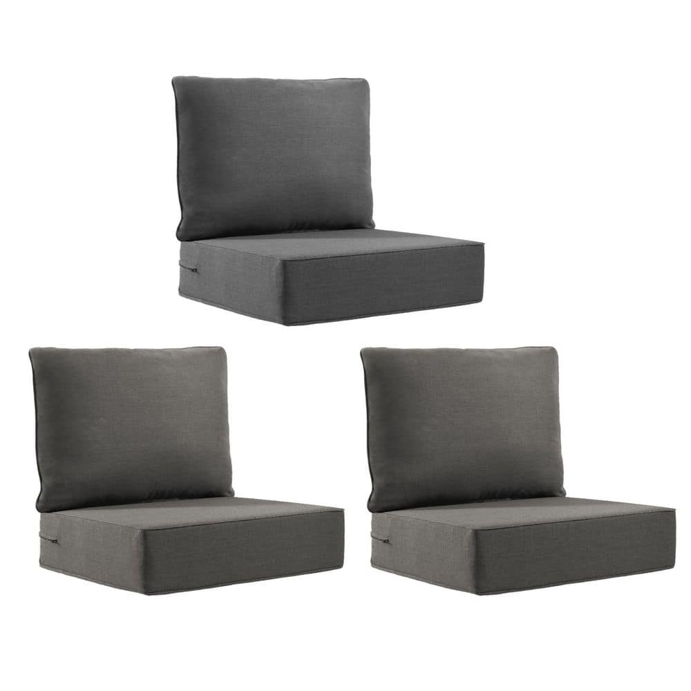 22 in. x 24 in. x 6 in. 6-Piece Olefin Deep Thick Seating Outdoor Lounge Chair Sofa Replacement Cushion Set in Gray price history on PriceWatchPro
