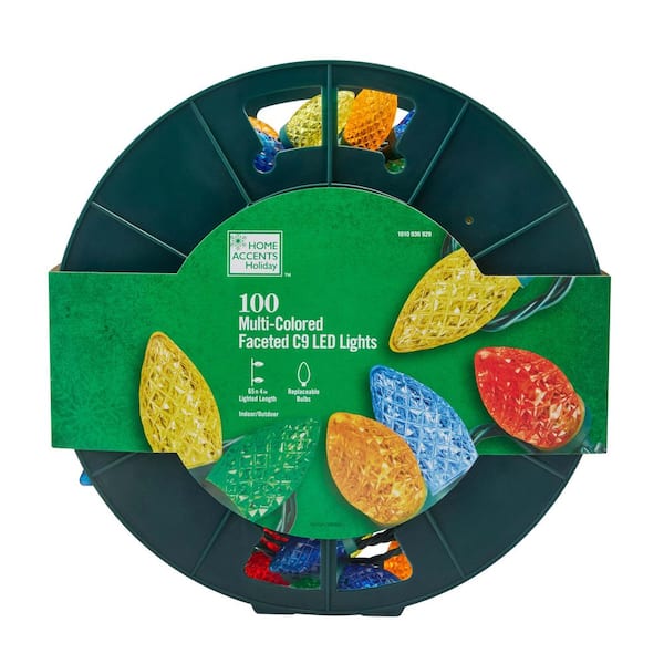 100 Count Multi-Colored Faceted C9 LED Lights