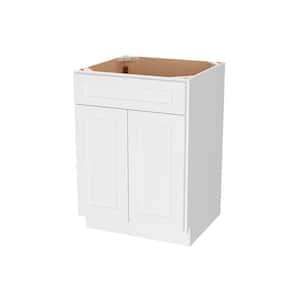 Camlock 24 in. W. x 21 in. D x 34.5 in. H Ready to Assemble Bath Vanity Cabinet without Top in Shaker White