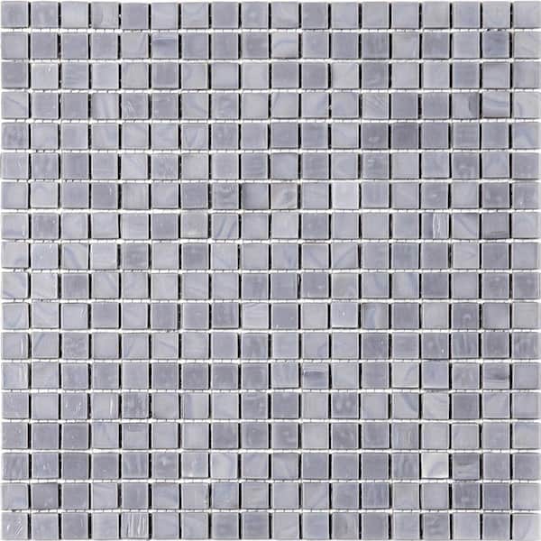 Apollo Tile Skosh 4 in. x 6 in. Glossy Metal Gray Glass Mosaic Uniform square Wall & Floor Sample Tile (0.13 sq. ft./Piece) (1-Pack)