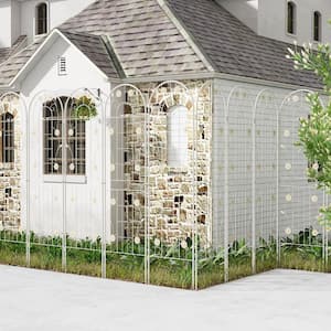 71 in. x 20 in. Metal Garden Trellis for Climbing Plants in White (4-Pack)