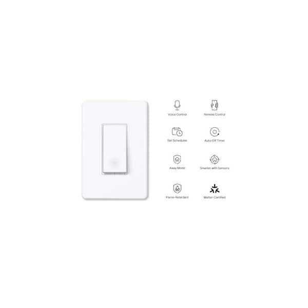 Smart Wi-Fi Light Switch with Matter, White S505 - The Home Depot