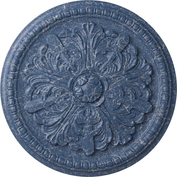 Ekena Millwork 1-1/2 in. x 16-7/8 in. x 16-7/8 in. Polyurethane Swindon Ceiling Medallion, Americana Crackle