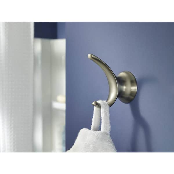 MOEN Darcy Double Robe Hook with Press and Mark in Brushed Nickel MY1503BN  - The Home Depot