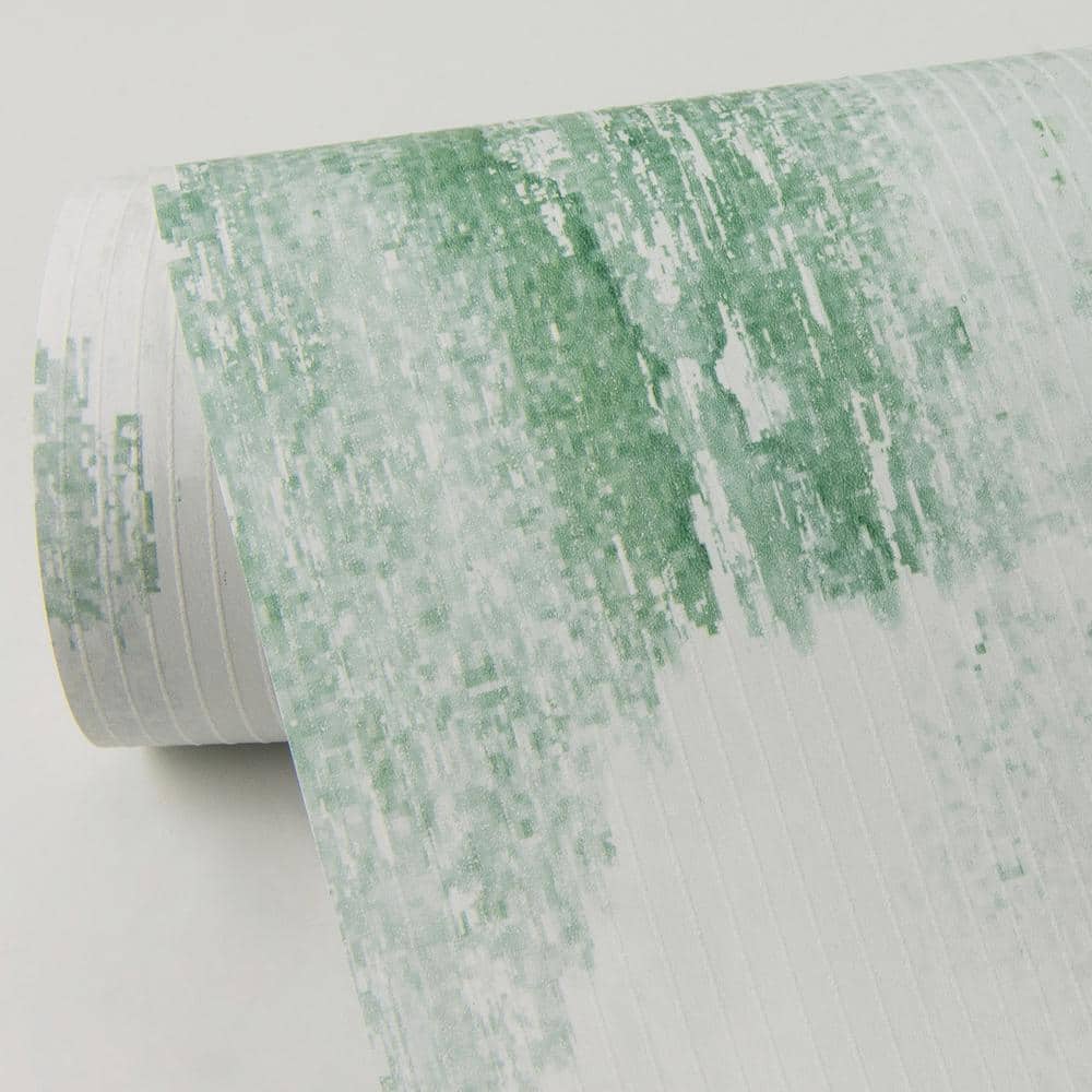 Mahi Green and White Abstract 3D Vinyl Wallpaper Roll
