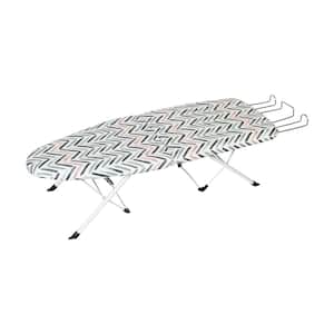 White Steel Tabletop Collapsible Ironing Board with Cover