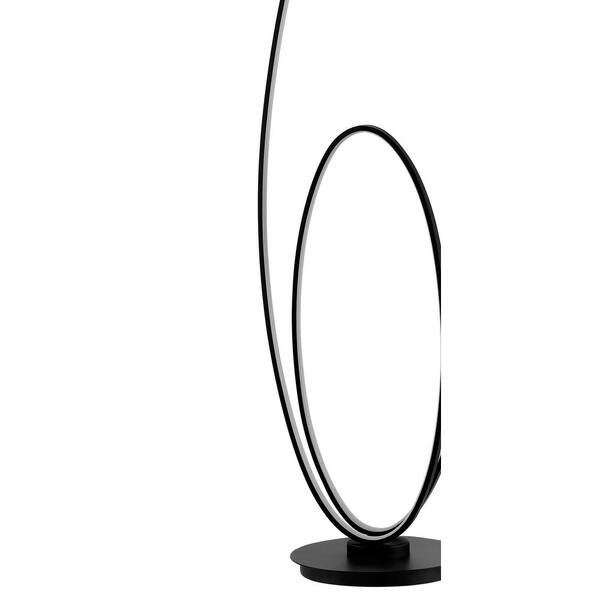 Lightview Pro 55 in. Classic Black Industrial 1-Light 3-Way Dimming 1.75X  Magnifying LED Swing Arm Rolling Floor Lamp