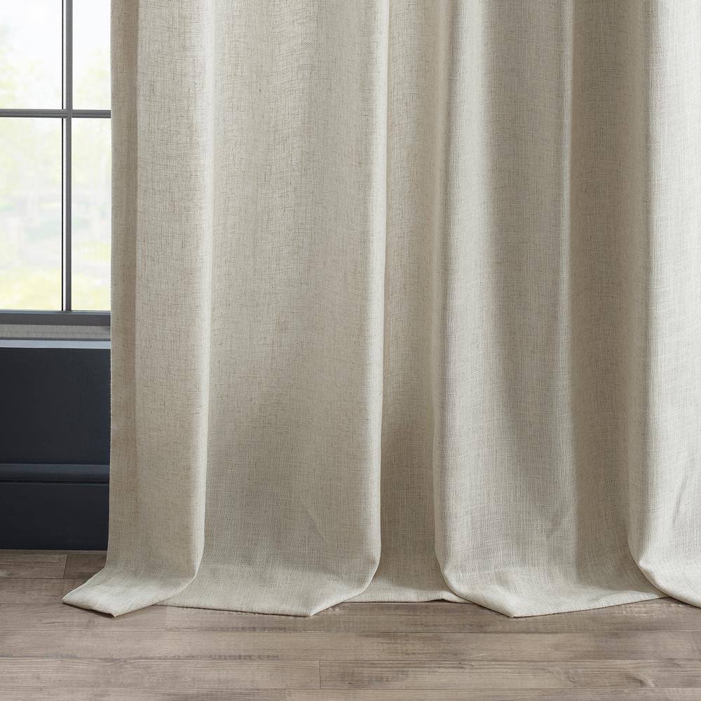 Malted Cream Extended Length Linen Blend Light Filtering Drapes