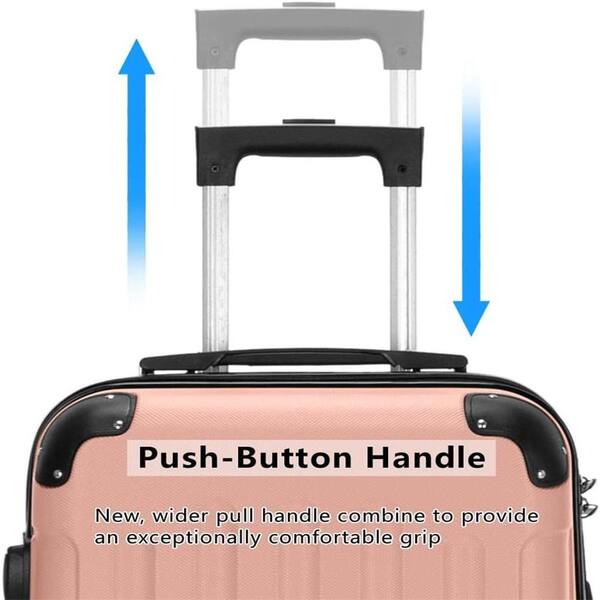 Winado 3-Piece Rose Gold Portable Traveling Spinner Luggage Set 