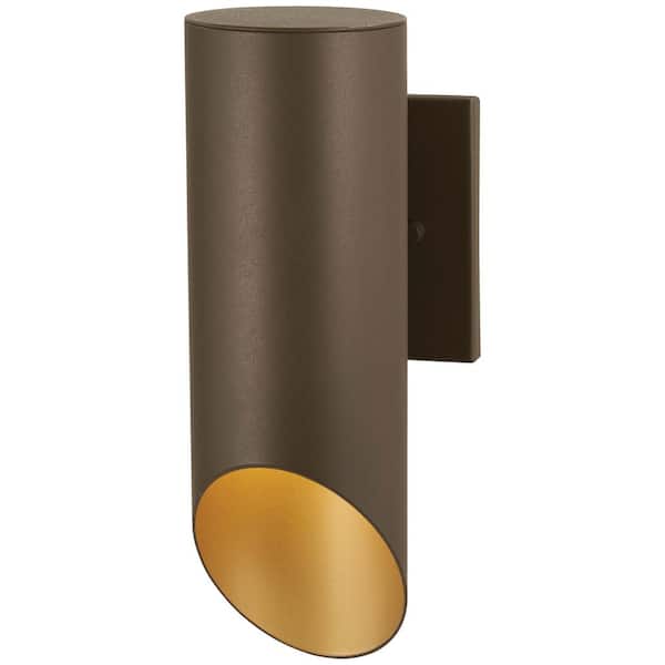 The Great Outdoors Pineview Slope Collection Sand Bronze with Gold Outdoor Wall Lantern Sconce