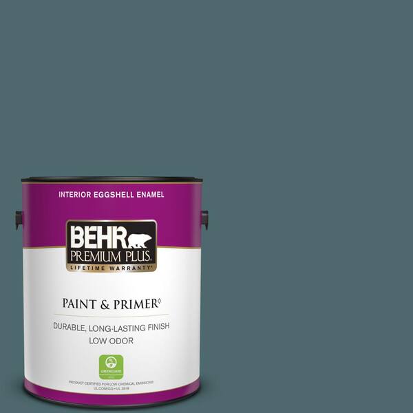 BEHR PREMIUM PLUS 1 gal. #510F-6 Solitude Eggshell Enamel Low Odor Interior Paint & Primer