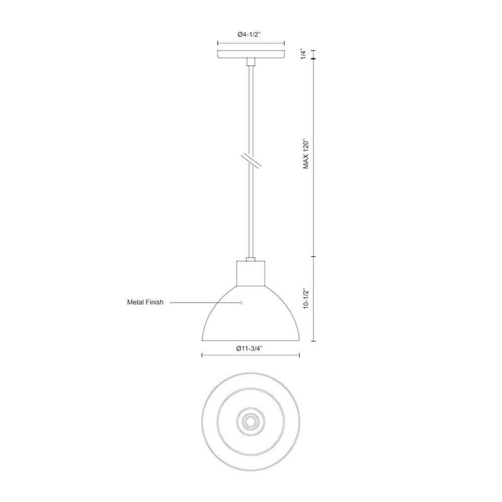 Chroma 13W LED Dome Pendant in Sleek Chrome