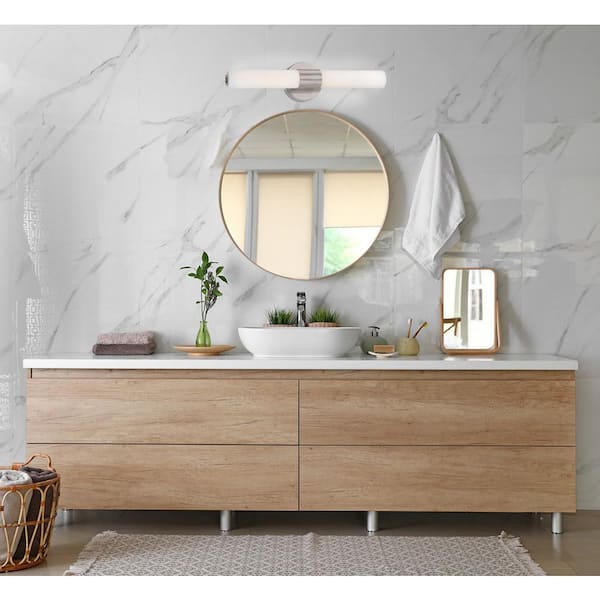 Saber II 20-Watt Brushed Nickel Integrated LED Bath Wall Light
