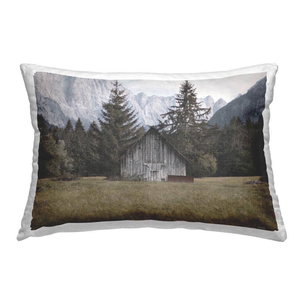 Mountain Forest Cabin Green Print Polyester 14 in. x 20 in. Throw Pillow price history on PriceWatchPro