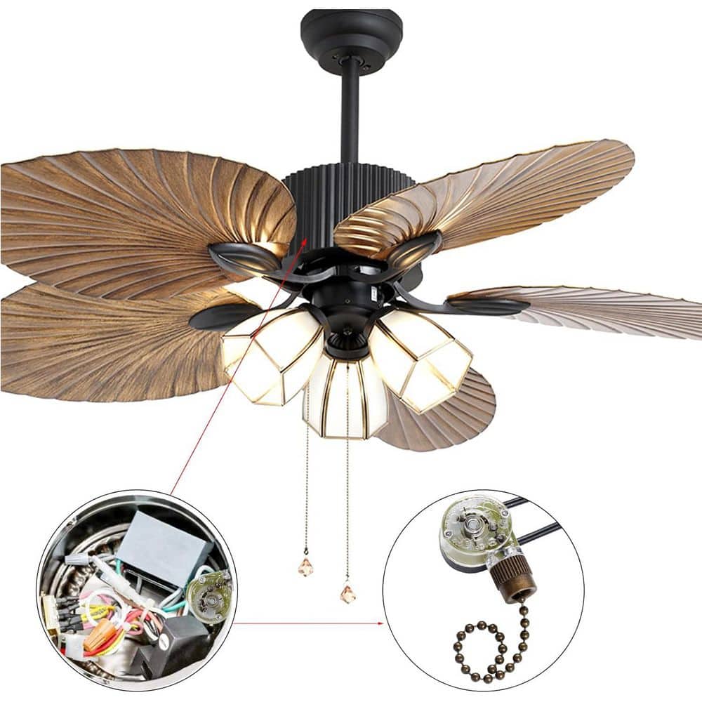 Ceiling Fan Switch 3 Speed 4 Wire Pull Chain Cord Replacement Parts Compatible with Hunter Fans Wall Lamps Bronze price history on PriceWatchPro