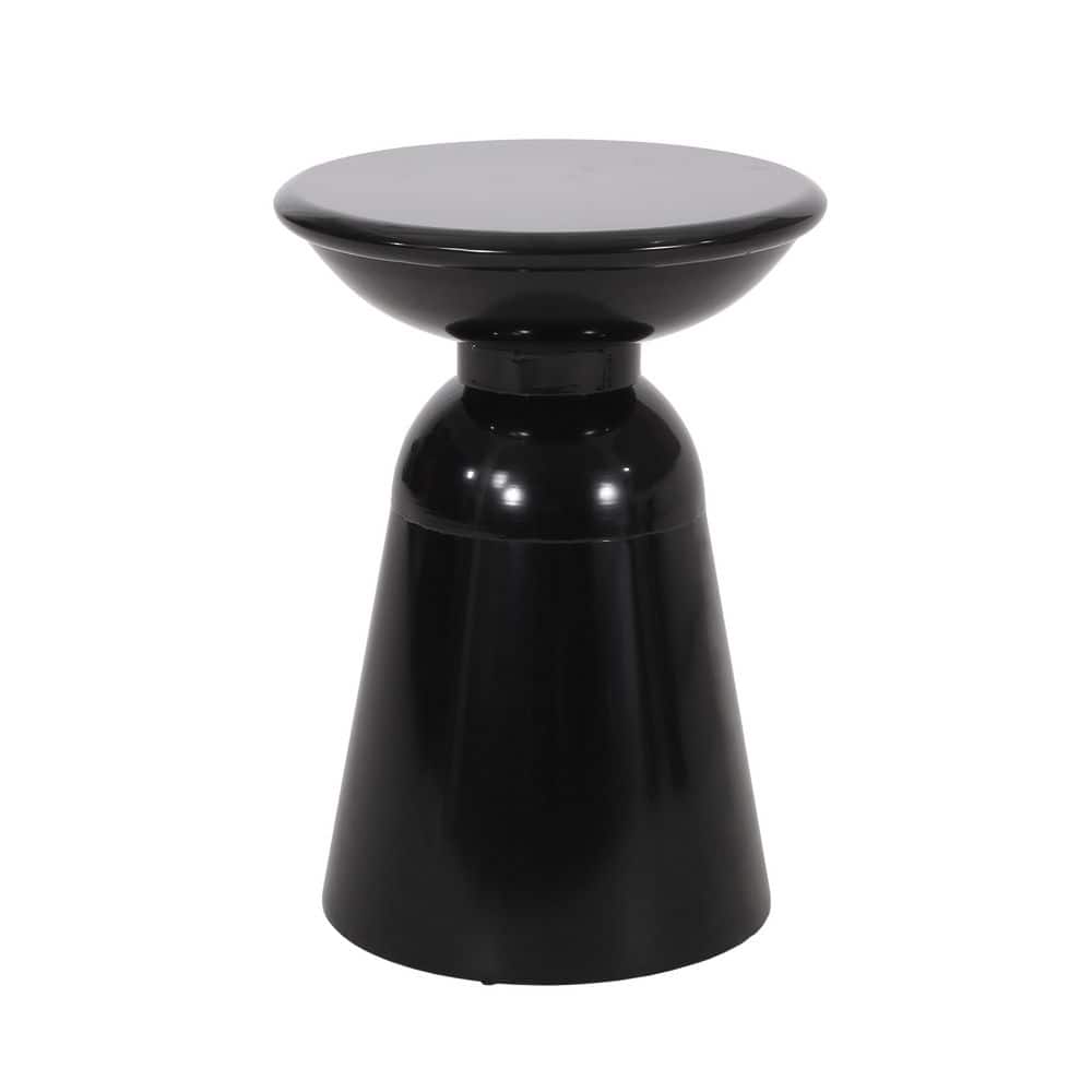 Modern Outdoor Metal End Table with Pedestal Structure in Black price history on PriceWatchPro