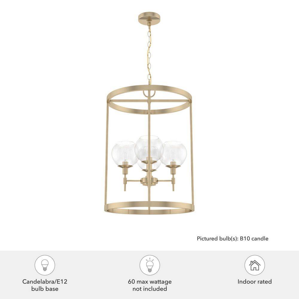 Alturas Gold Modern 4-Light Glass Pendant - 18.5" Wide