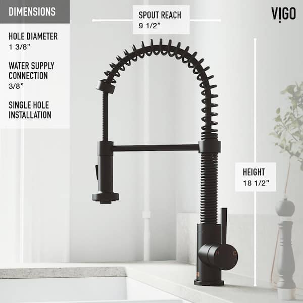 Edison Single-Handle Pull-Down Sprayer Kitchen Faucet with Soap Dispenser in Matte Black