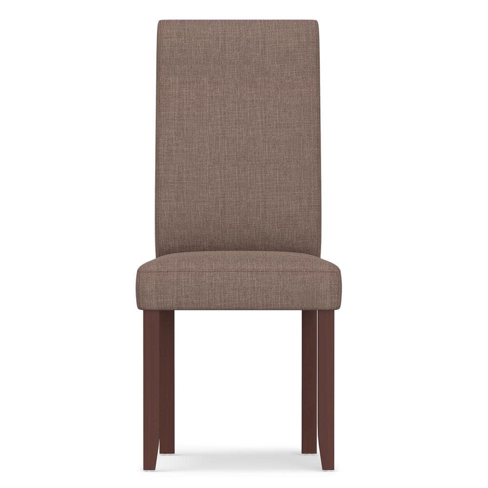 Elegant Light Mocha Faux Leather Parsons Side Chair