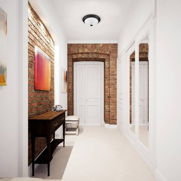 Designers Fountain - Reedley 13 in. Traditional Oil Rubbed Bronze Medium-Base (E26) Bulb Flush Mount for Kitchens