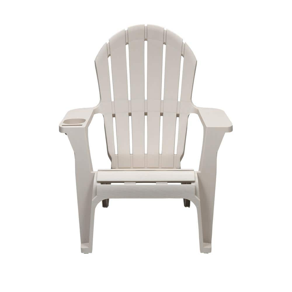 StyleWell Putty Color Plastic Adirondack Chair with Cup and Phone Holder