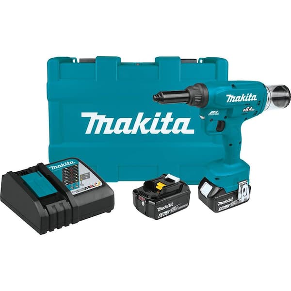 Makita 18V LXT Lithium-Ion Brushless Cordless Rivet Tool Kit, 5.0Ah XVR02T  - The Home Depot