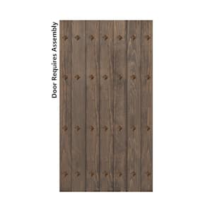 Mid-Century New Style 42 in. x 84 in. Smoky Gray DIY Solid Wood Sliding Barn Door Slab