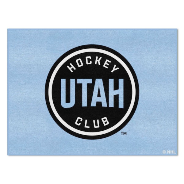 FANMATS NHL-Utah Blue 33.75 in. x 42.5 in. Hockey Club All-Star Mat Utah Hockey Round Logo Area Rug