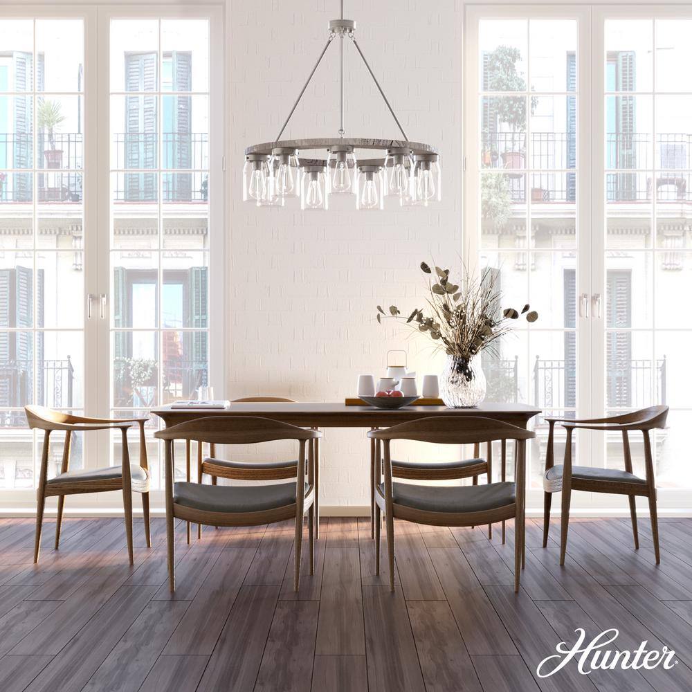 Devon Park Brushed Nickel 9-Light Rustic Wagon Wheel Chandelier