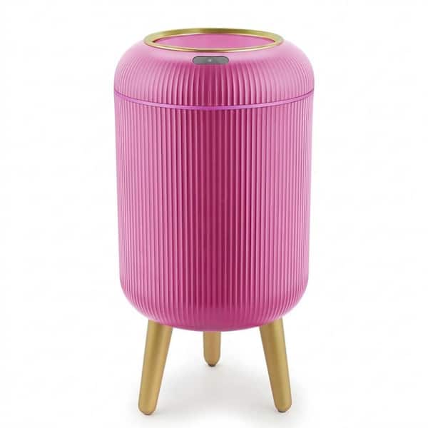 2.6 Gal. Pink Cylindrical Smart Sensor Plastic Trash Can