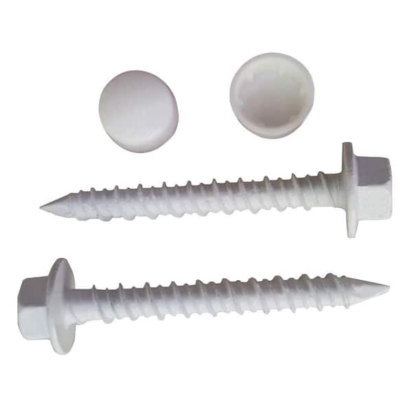 3 in. White Masonry Fastener (2-Pack)