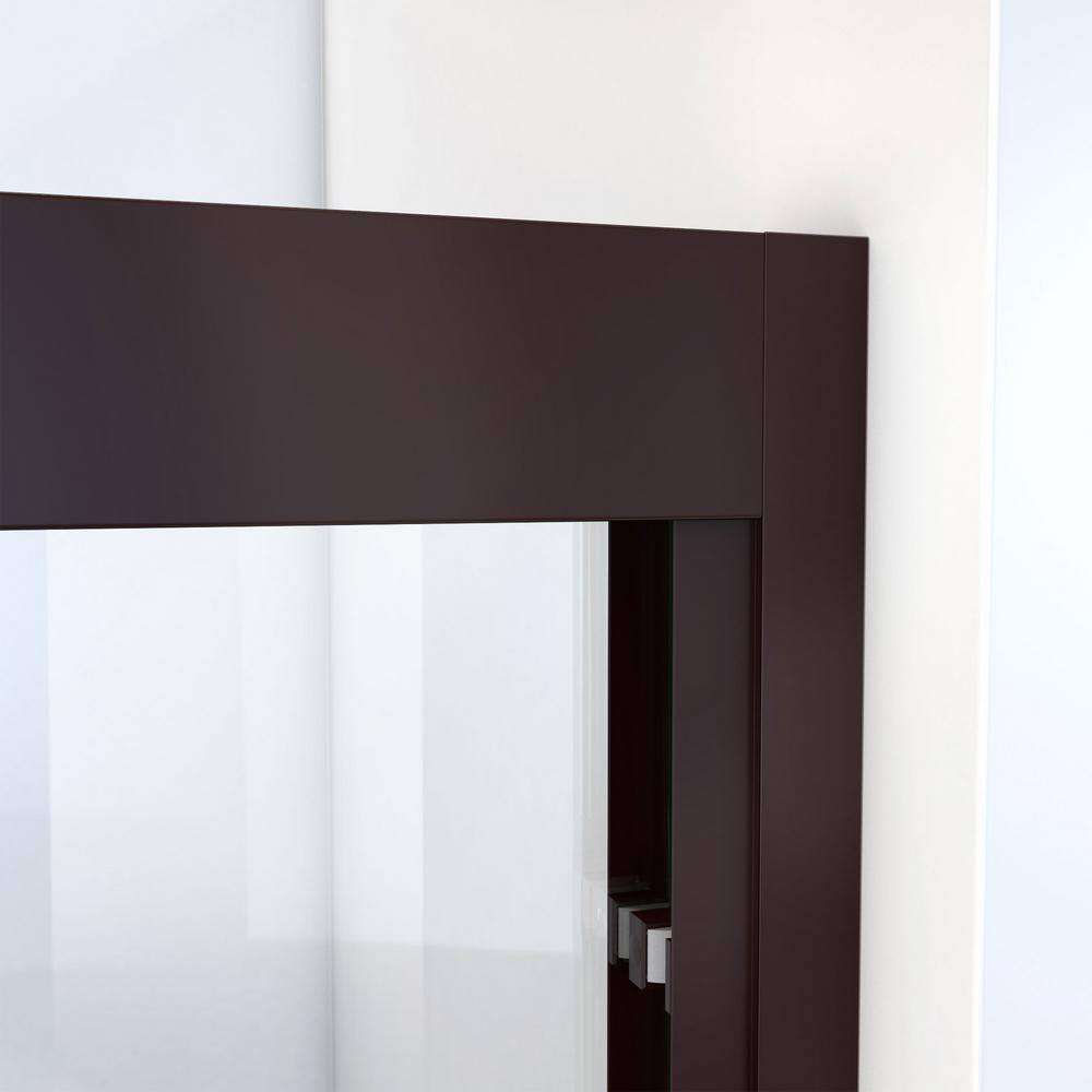 Oil Rubbed Bronze Semi-Frameless Sliding Shower Door, 48x72