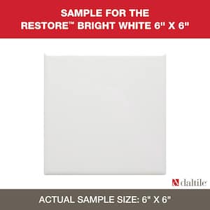 Restore 6 in. x 6 in. Bright White Ceramic Wall Tile Sample