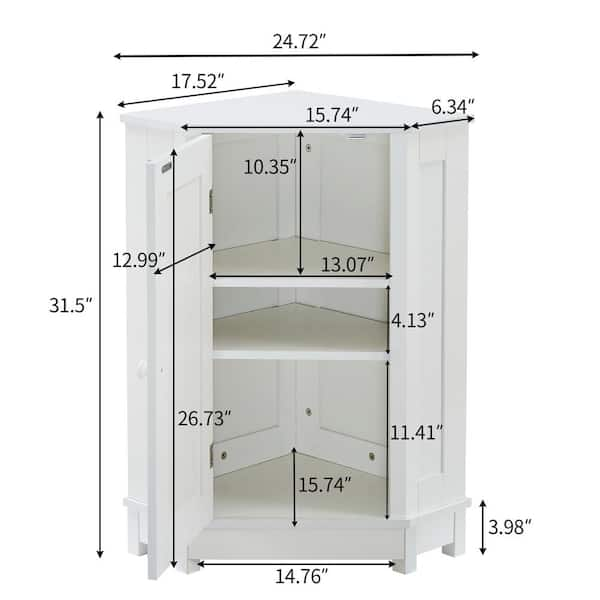 30 in. W x 14 in. D x 72.4 in. H White MDF Freestanding Ready to Assemble  Kitchen Cabinet Storage with 4 Doors wywymnjmnj-24 - The Home Depot