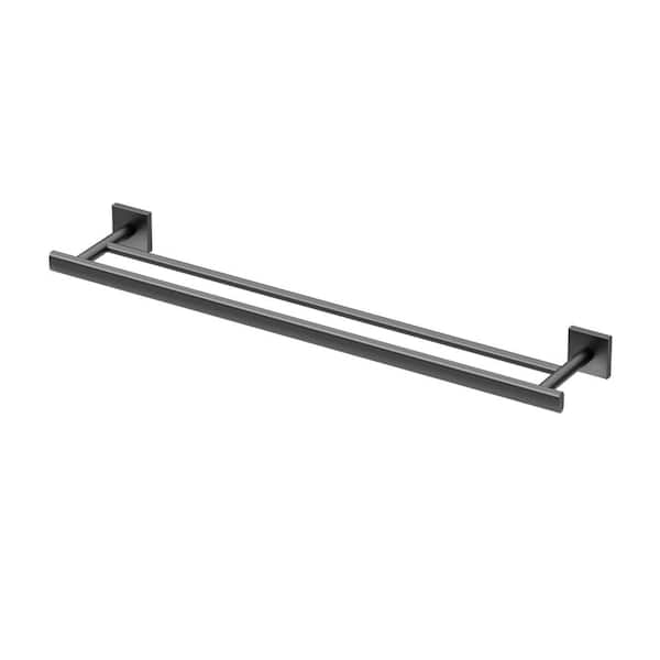 Gatco Elevate 24 in. Double Towel Bar in Matte Black