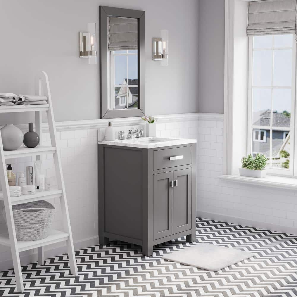Madison 24" Cashmere Grey Marble Top Single Sink Vanity