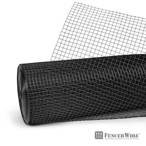 1/2 in. x 3 ft. x 5 ft. 19 Gauge Black Vinyl Coated Hardware Cloth, Multiple Use Welded Wire Fencing Roll
