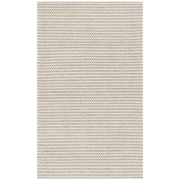 Natura 2 ft. x 3 ft. Silver/Ivory Striped Solid Color Gradient Area Rug