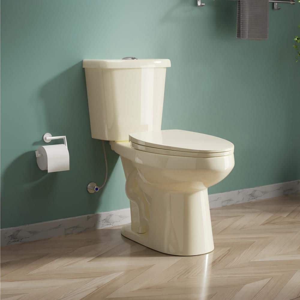 Chair Height Dual Flush 1.0/1.28 GPF Elongated 17 in Toilet 2-Piece Toilet in Bone with Soft Close Seat Map Flush 1000g price history on PriceWatchPro