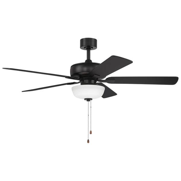 Gallant 52 in. Indoor/Covered Outdoor Matte Black Standard Mount Ceiling Fan with Light Kit and Pull Chain Control
