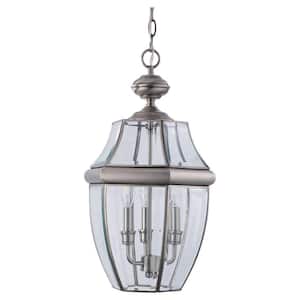 Lancaster 3-Light Antique Brushed Nickel Outdoor Hanging Pendant