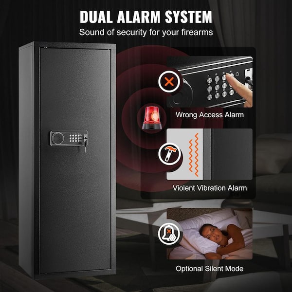 Tall 6-8 Rifles Gun Safe, Lock and Digital Keypad Cabinet with Removable Shelf Rifles (Assembly Required)