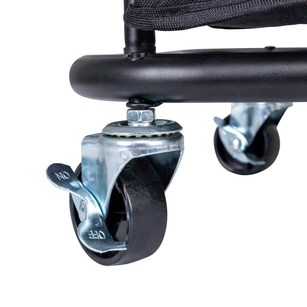 Black Canvas Rolling Laundry Sorter with Wheels
